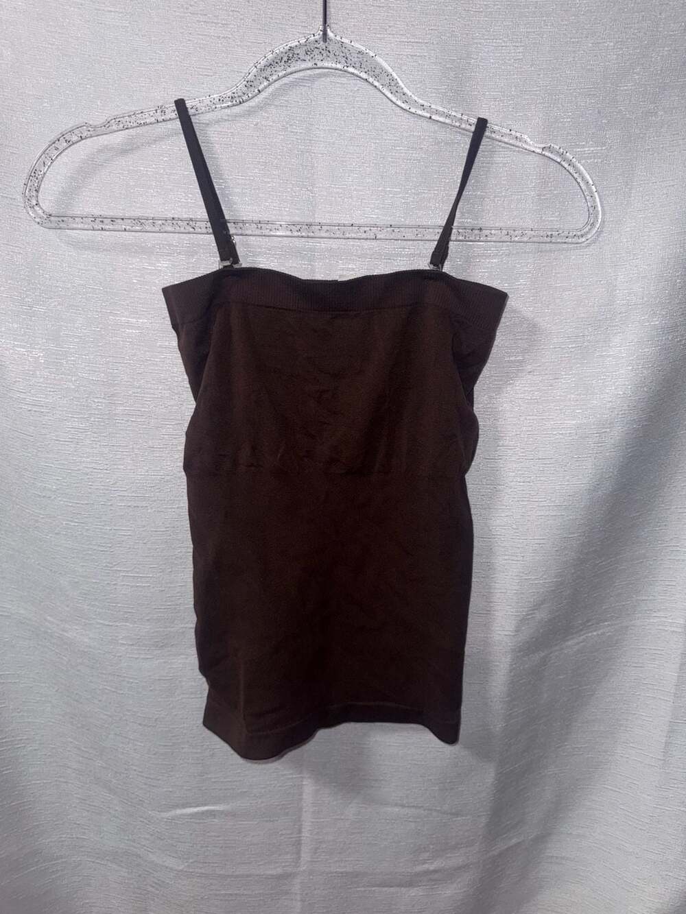 F&F Brown Spaghetti Strap Seamless Tube Tank Top One Size Style FAB-10078A